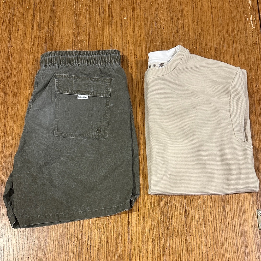 CALVIN KLEIN Men’s Khaki Green Bathingsuit
